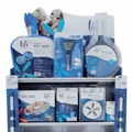 A practical display case for LIFE spa products