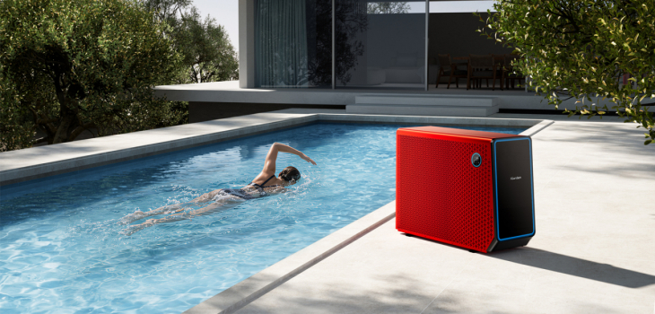 The iGarden X30 pool heat pump combines energy efficiency with seamless outdoor integration