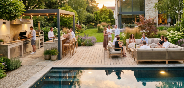 Swimmingpool mit Au&szlig;enk&uuml;che