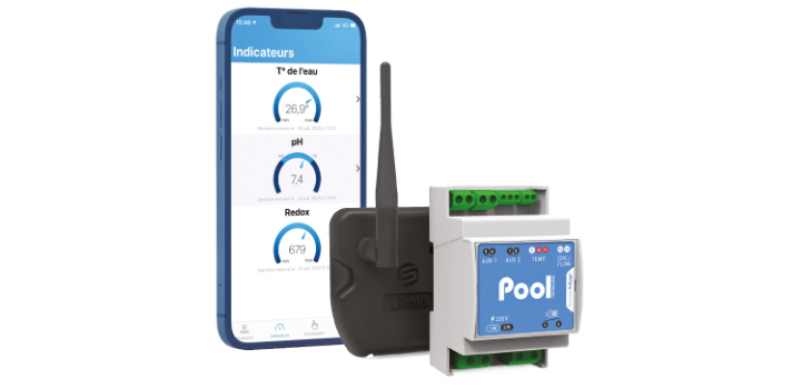 Kit piscine connect&eacute; e-Pool Connect avec antenne relai et horloge connect&eacute;e