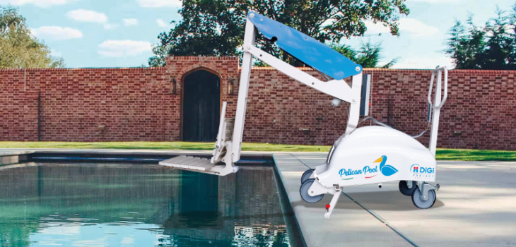 &eacute;l&eacute;vateur mobile autonome Pelican Pool acc&egrave;s bassins d'Axsol