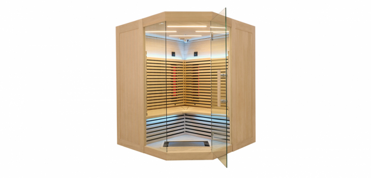 Nouvelle cabine de sauna Holl's de Poolstar infrarouge Canop&eacute;e &eacute;clairage led bleu