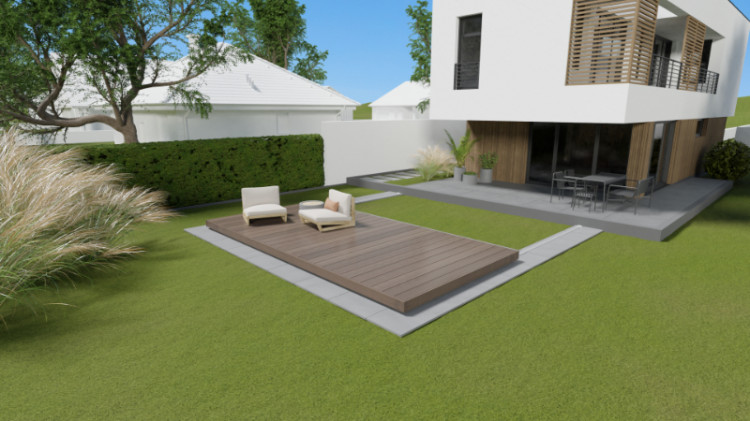 La terrasse mobile WaluDeck Flat ferm&eacute;e