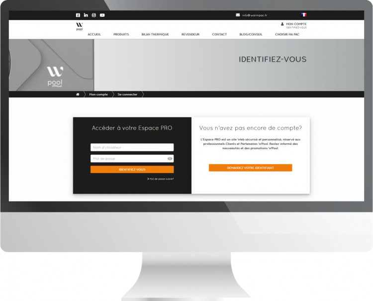 Page du nouveau site WPool pr&eacute;sentant l'