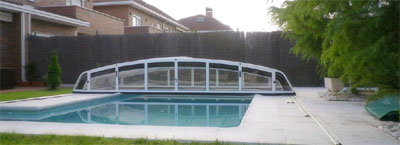 abri bas arrondi sur rails POOL COVER