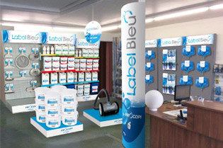 corner Label Bleu