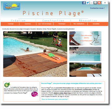 site web Piscine Plage&Acirc;&reg; 
